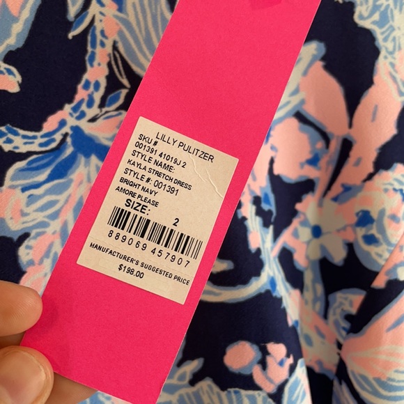 Lilly Pulitzer Kayla Stretch Dress Bright Navy - Picture 3 of 4